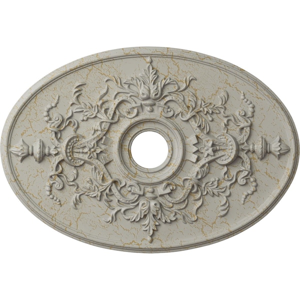 Ekena Millwork Alexa Medallion (Canopies up to 5 5/8"), 30 3/4"W x 21 1/4"H x 3 7/8"ID x 1 5/8"P, Pot of Cream CM21X30ALPCC - main
